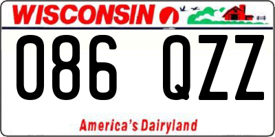 WI license plate 086QZZ
