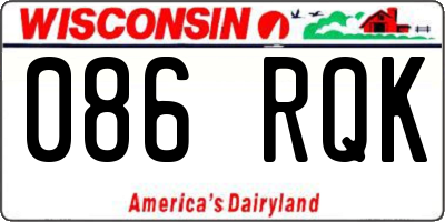 WI license plate 086RQK