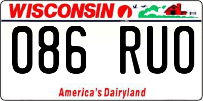 WI license plate 086RUO
