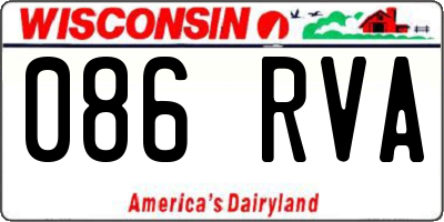 WI license plate 086RVA