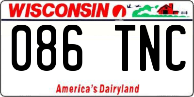 WI license plate 086TNC