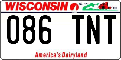 WI license plate 086TNT