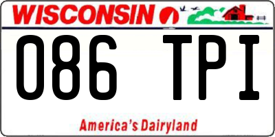 WI license plate 086TPI