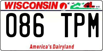 WI license plate 086TPM