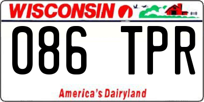 WI license plate 086TPR