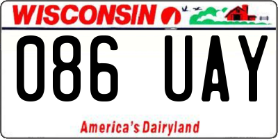 WI license plate 086UAY