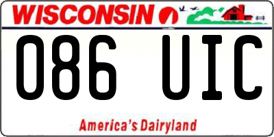 WI license plate 086UIC