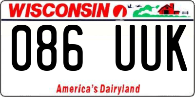 WI license plate 086UUK