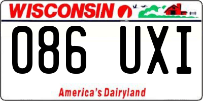 WI license plate 086UXI