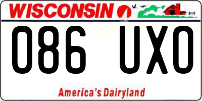 WI license plate 086UXO
