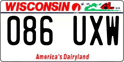 WI license plate 086UXW