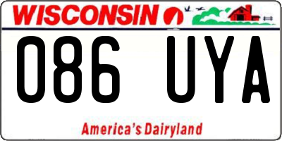 WI license plate 086UYA