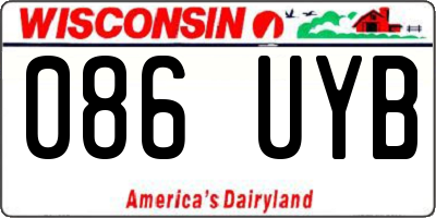 WI license plate 086UYB