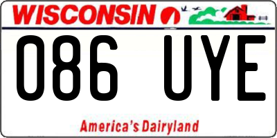 WI license plate 086UYE