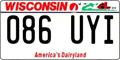 WI license plate 086UYI