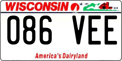 WI license plate 086VEE