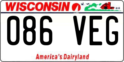 WI license plate 086VEG