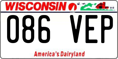 WI license plate 086VEP