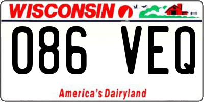 WI license plate 086VEQ