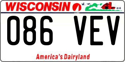 WI license plate 086VEV