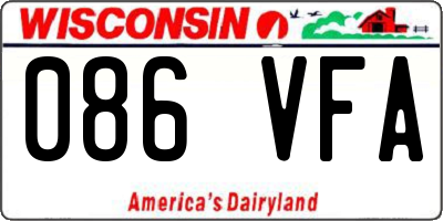 WI license plate 086VFA