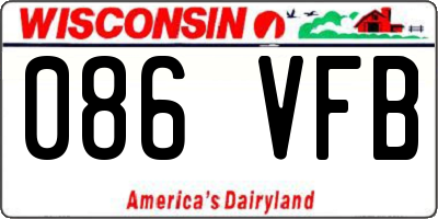 WI license plate 086VFB