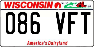 WI license plate 086VFT