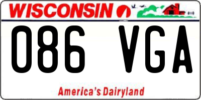WI license plate 086VGA