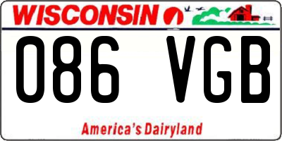 WI license plate 086VGB