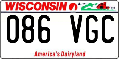 WI license plate 086VGC
