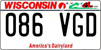 WI license plate 086VGD