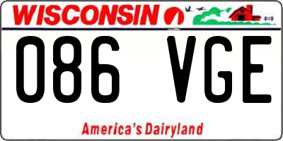 WI license plate 086VGE