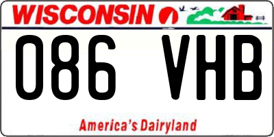 WI license plate 086VHB