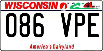 WI license plate 086VPE