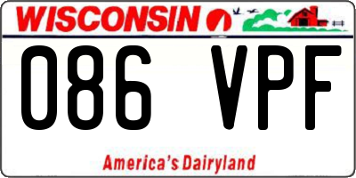 WI license plate 086VPF