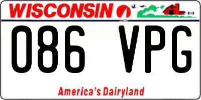 WI license plate 086VPG
