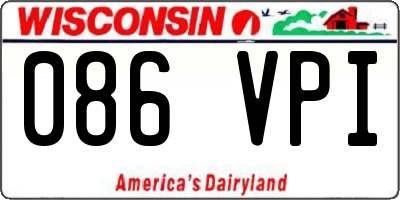 WI license plate 086VPI