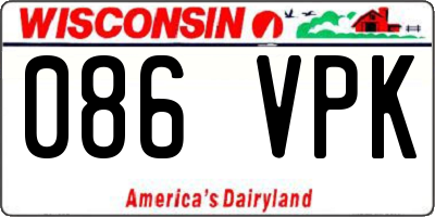 WI license plate 086VPK