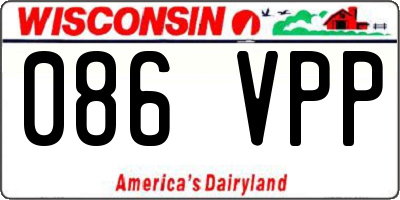 WI license plate 086VPP