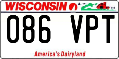WI license plate 086VPT