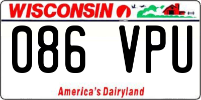 WI license plate 086VPU