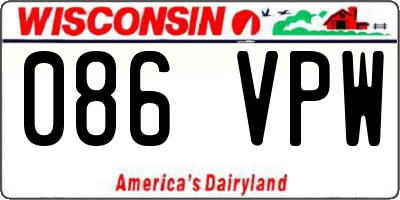 WI license plate 086VPW