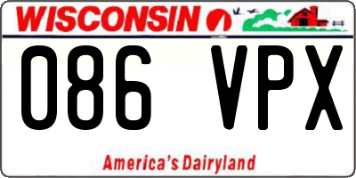 WI license plate 086VPX