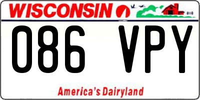 WI license plate 086VPY