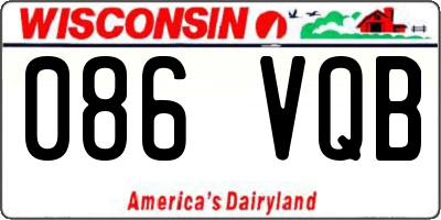 WI license plate 086VQB