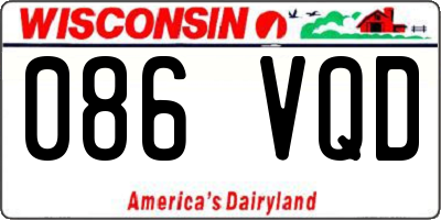 WI license plate 086VQD