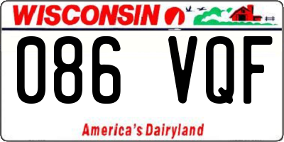 WI license plate 086VQF
