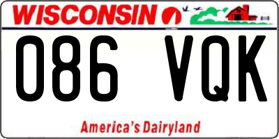 WI license plate 086VQK