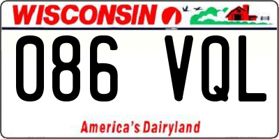WI license plate 086VQL