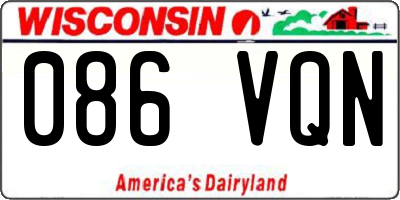 WI license plate 086VQN